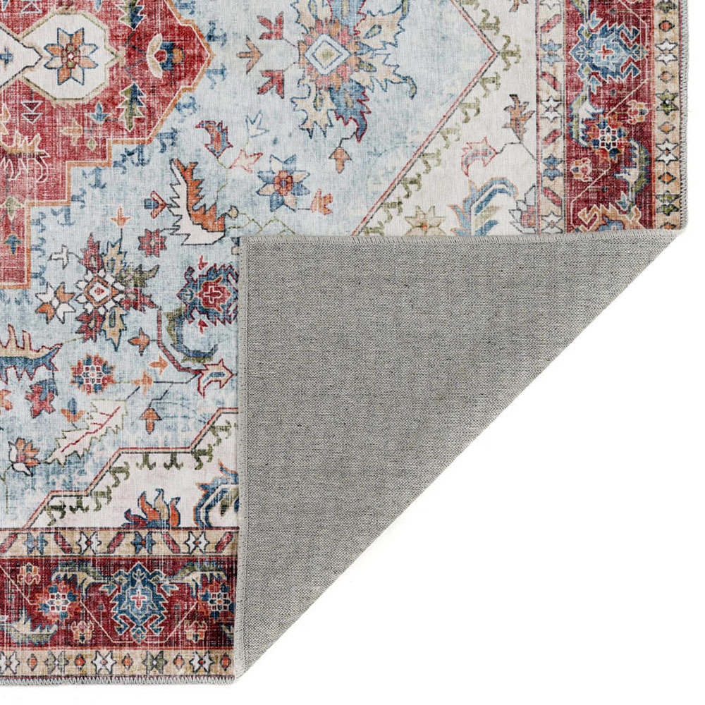 Origins My Washable Blue and Red Marrakesh Rug 67 x 200cm Image 3