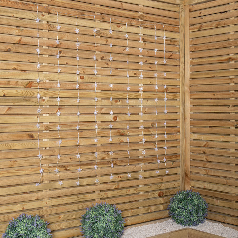 Samuel Alexander 108 White LED Christmas Star Curtain Lights 1.2 x 1.2m Image 3