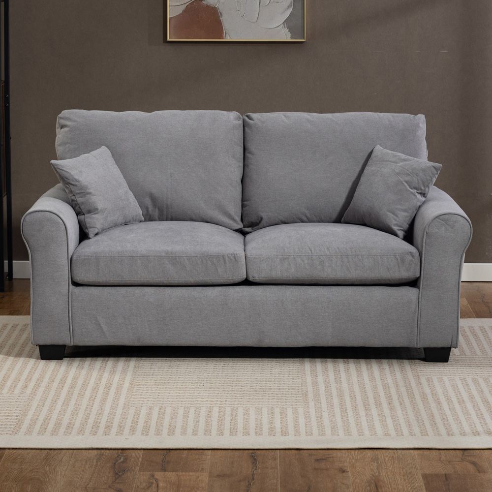 Artemis Home Lewiston 2 Seater Grey Fabric Sofa Bed Image 5