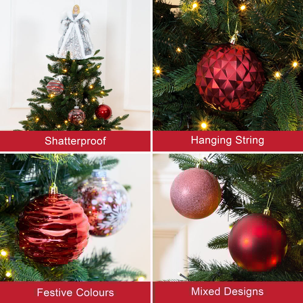 The Christmas Workshop Red Shatterproof Bauble 12 Pack Image 7