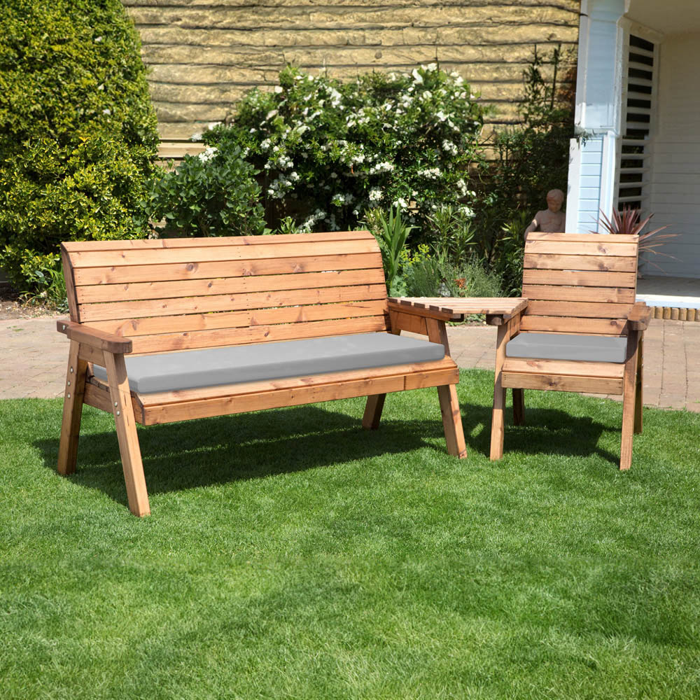 Charles Taylor 4 Seater Angled Companion Seat with Grey Cushions Image 2