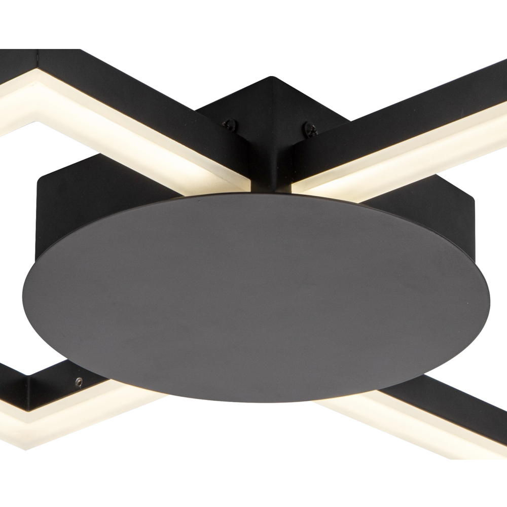 Cosylyte Miles 2 Square Matt Black LED Flush Ceiling Light Image 5
