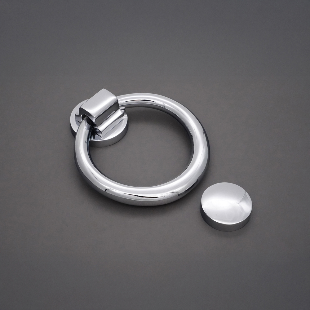 Spira Brass Polished Chrome Ring Door Knocker Image 4