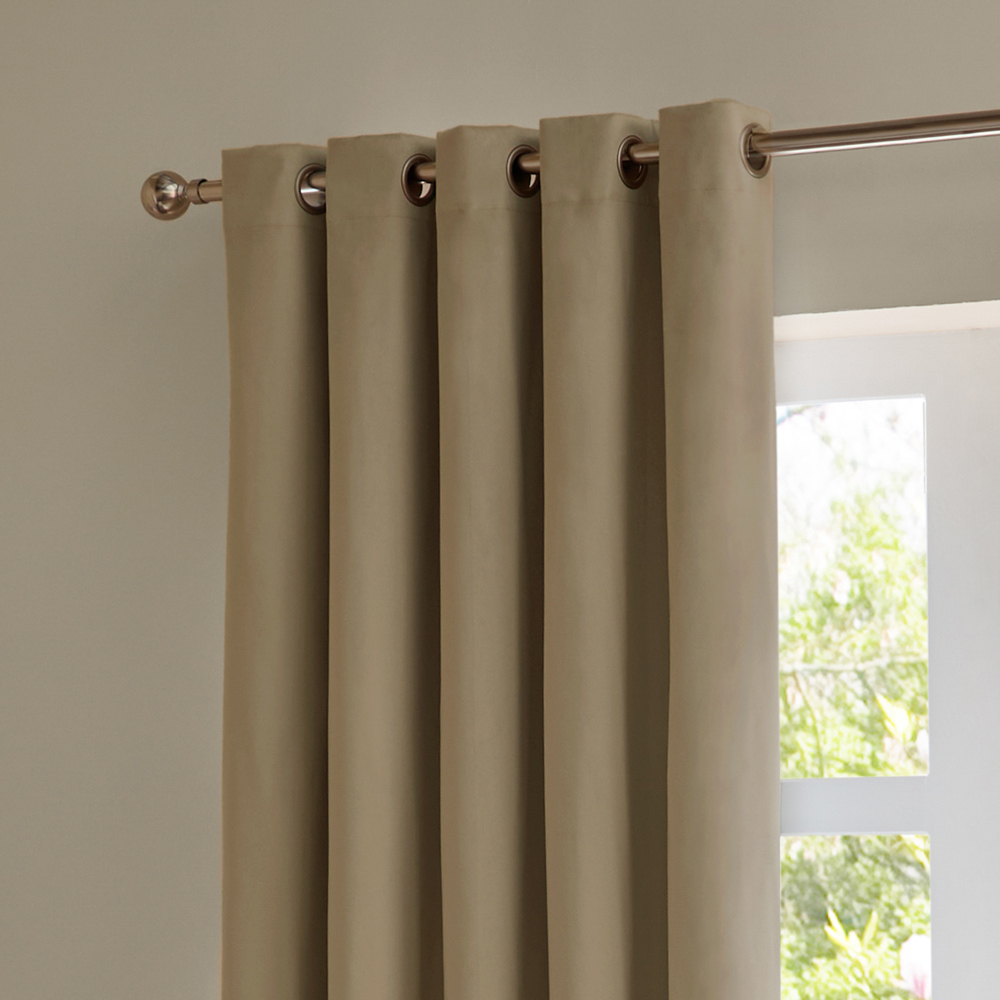 Furn The Ultimate Mocha Velvet Blackout Eyelet Curtains 168 x 183cm Image 4