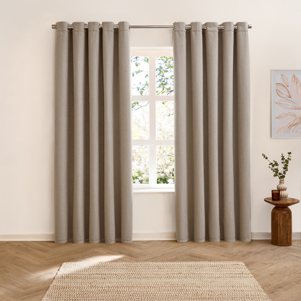 Furn Verso Cinnamon Reversible Suede-Look Blackout Eyelet Curtains 168 x 229cm Image 5