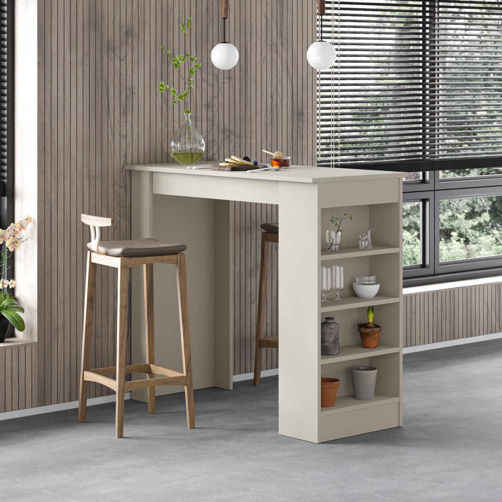 Decortie Swallow Sandstone Bar Table with Storage Shelves Image 4