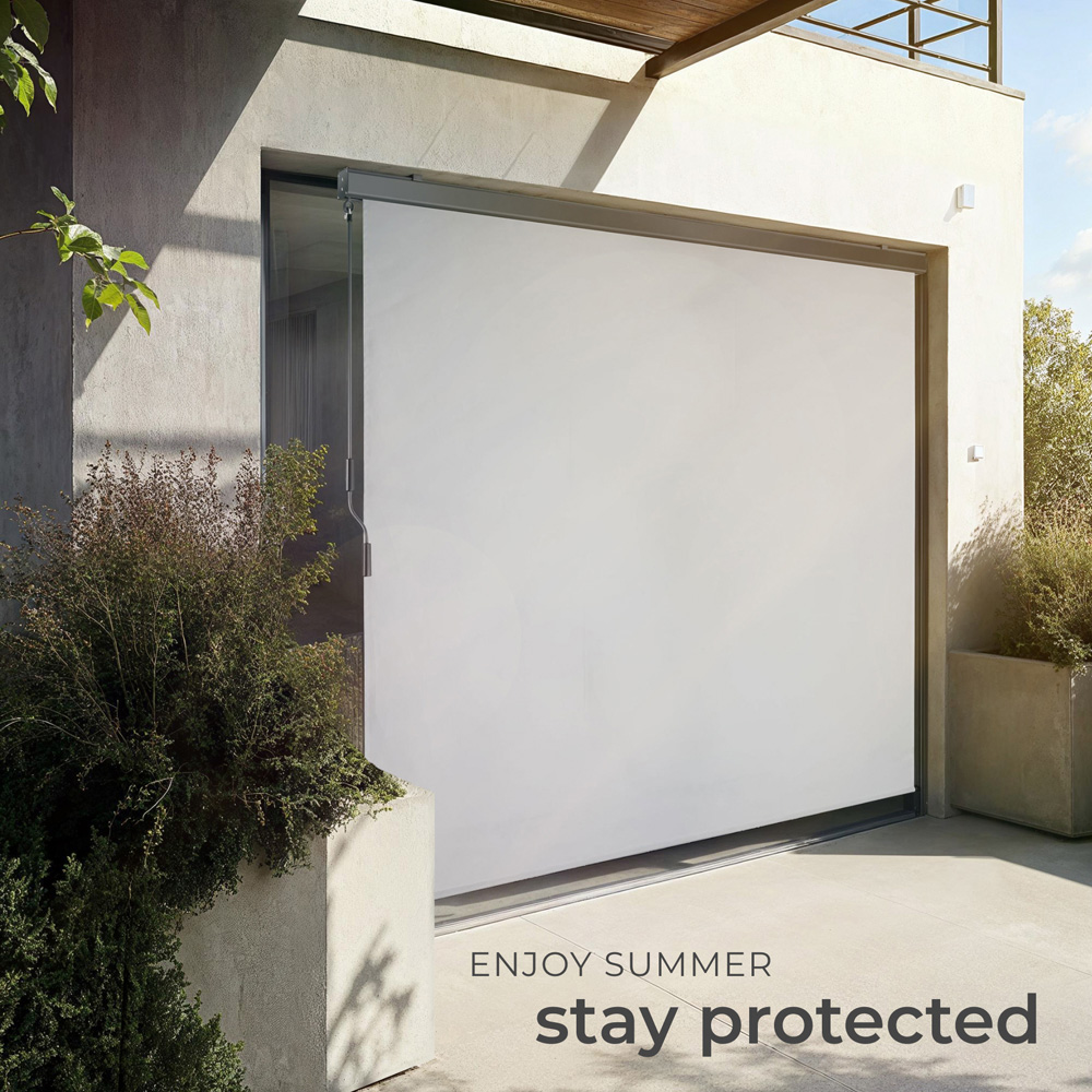 tectake Eloise Light Grey Vertical Awning with 2 Wall Brackets 2 x 2.5m Image 7