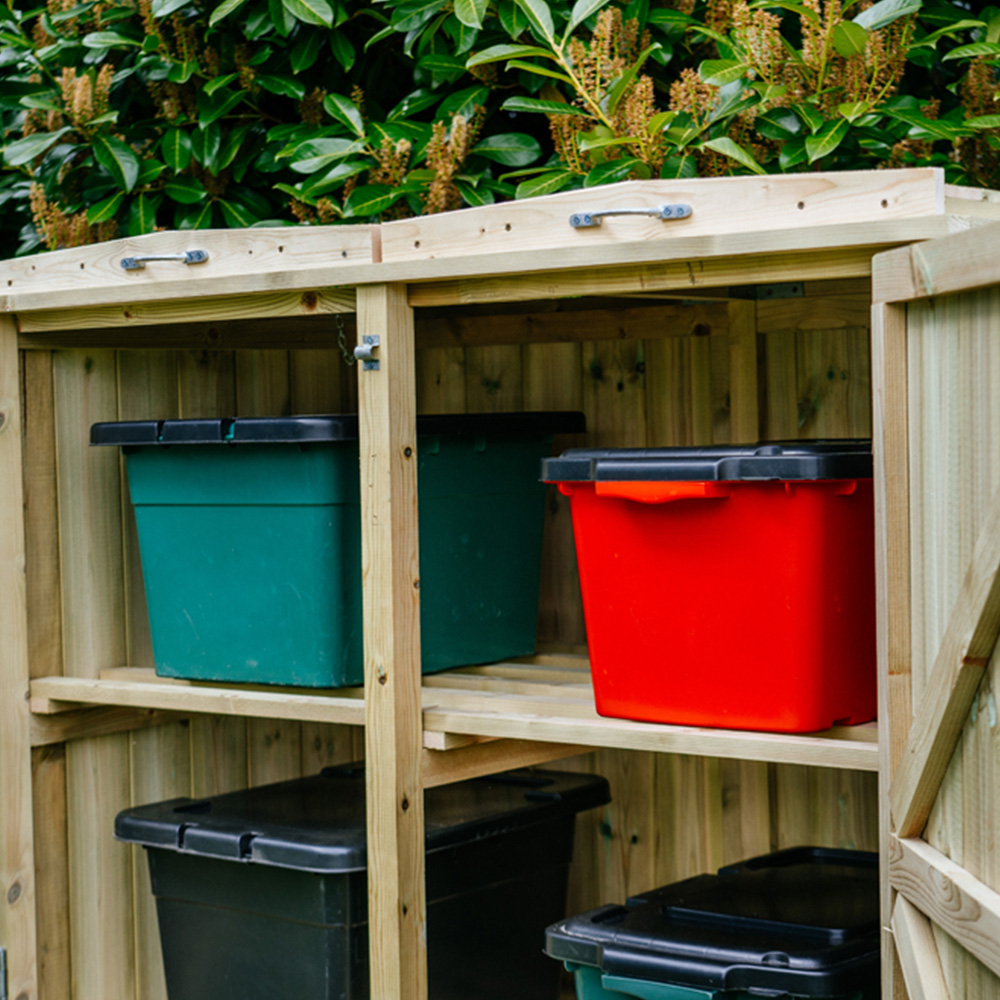 The Garden Village Shireburn 4 Recycle Box Storage Shed Image 6