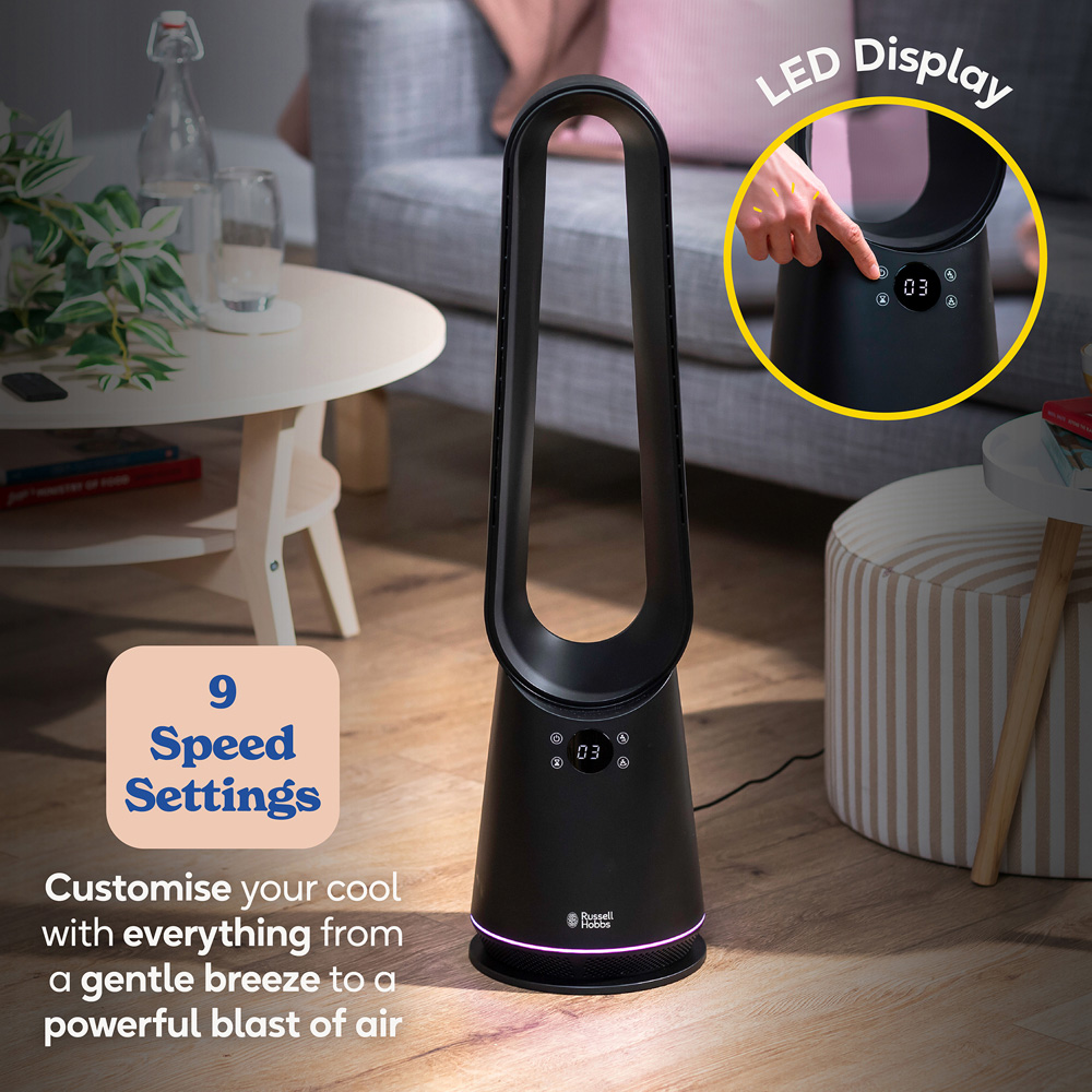 Russell Hobbs Black Bladeless Cooling Fan with Remote Image 4