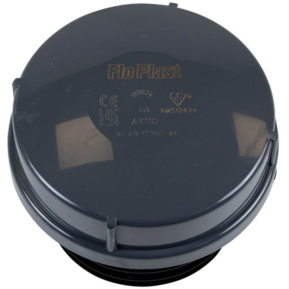 FloPlast Air Admittance External Valve Anthracite Grey 110mm Image 2