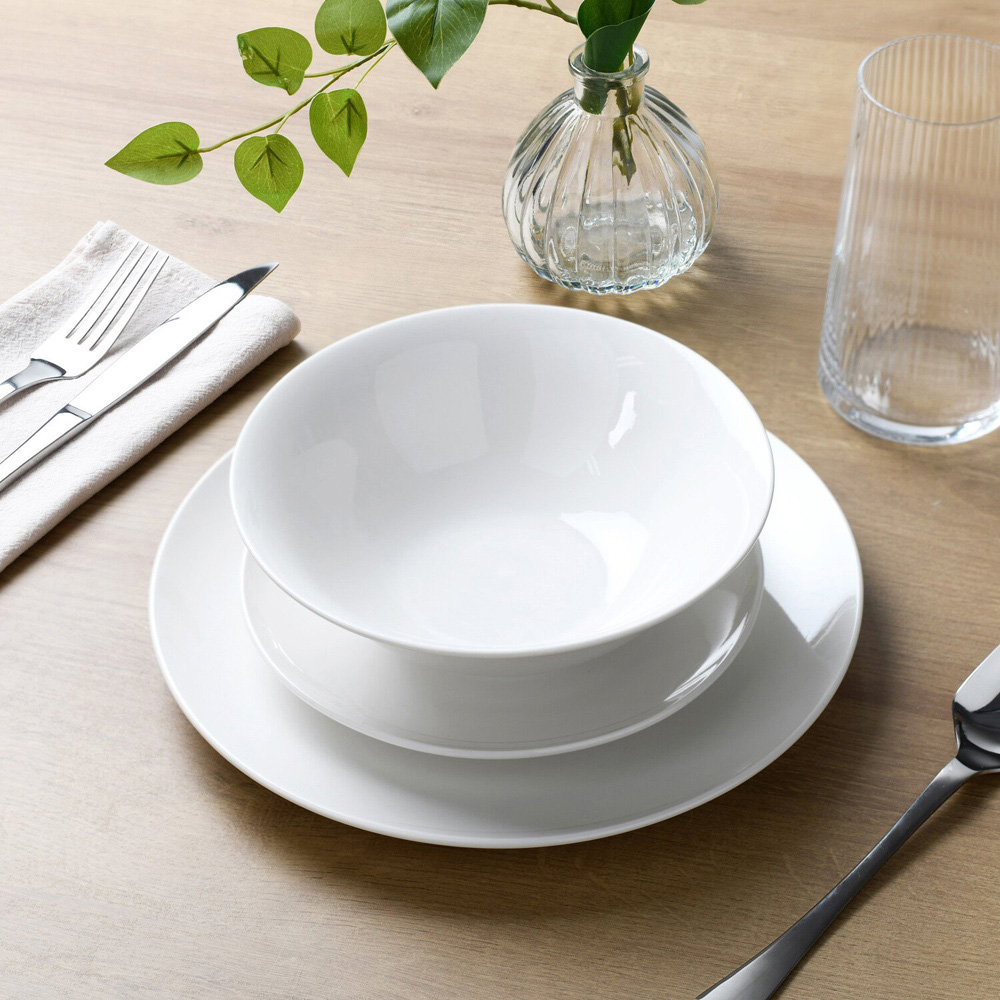 Essentials Coupe White 12 Piece Dinner Set Image 2