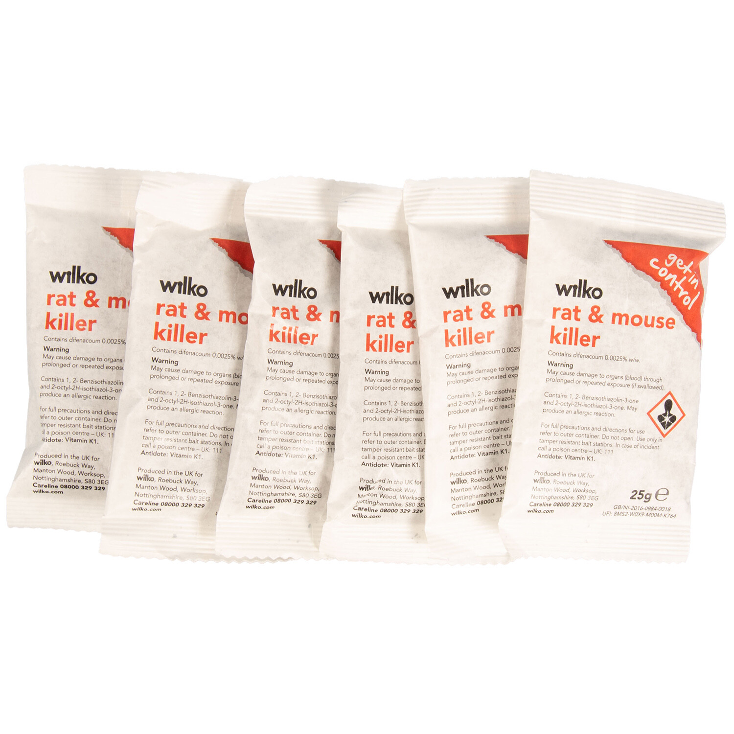Pack of 6 Rat and Mouse Killer Grain Bait Sachets 25g Image 4