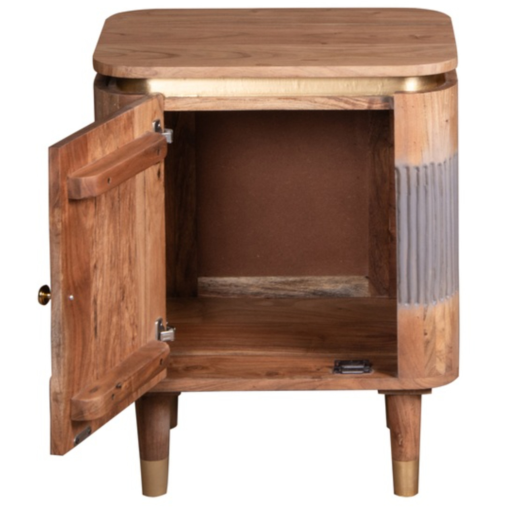 Brooklyn Wilton Single Door Acacia Wood Bedside Table Image 4