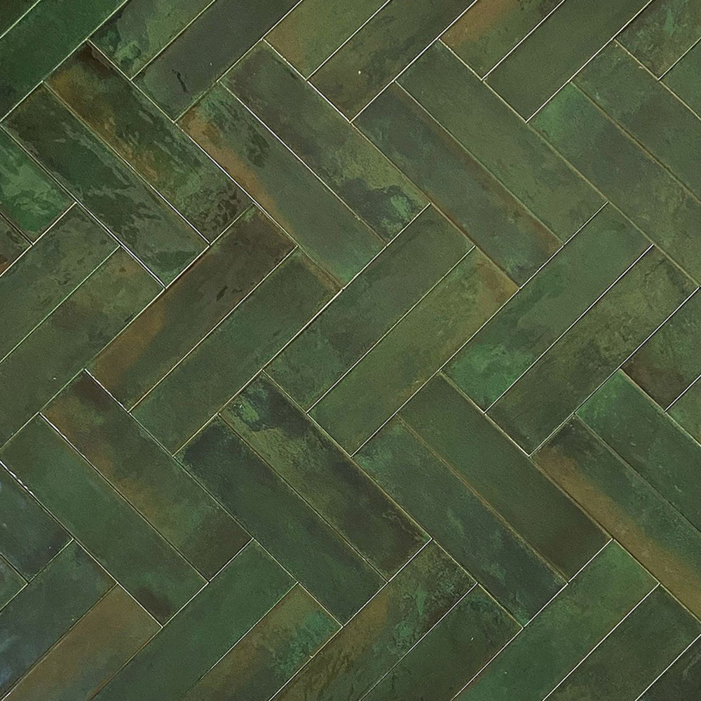 Top Ceramics Metro Green Gloss Flat Bumpy Ceramic Wall Tile 65 x 250mm 0.82sqm Image 5