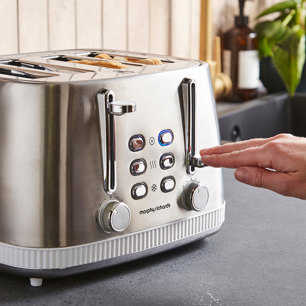 Morphy Richards Mexborough 242903 White Trim Stainless Steel 4 Slice Toaster Image 8