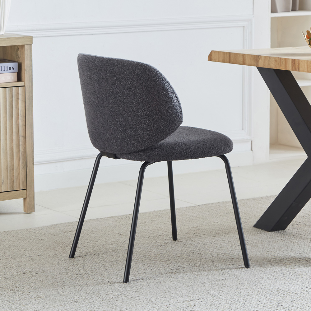 Artemis Home Ardesio Set of 2 Dark Grey Fabric Dining Chair Image 5