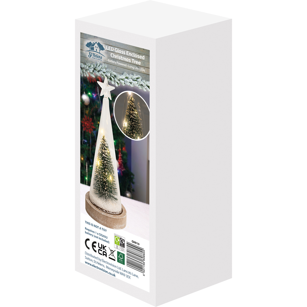 St Helens LED Glass Enclosed Christmas Tree 22cm Image 6