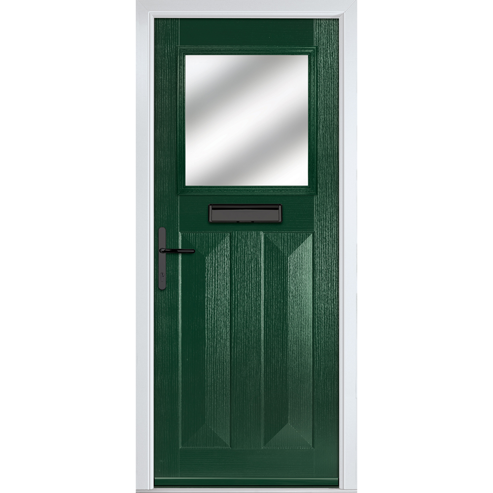 Crystal-Direct Eaton Green GRP Clear Glass Right Hand Open Front Door 2090 x 920mm Image 1
