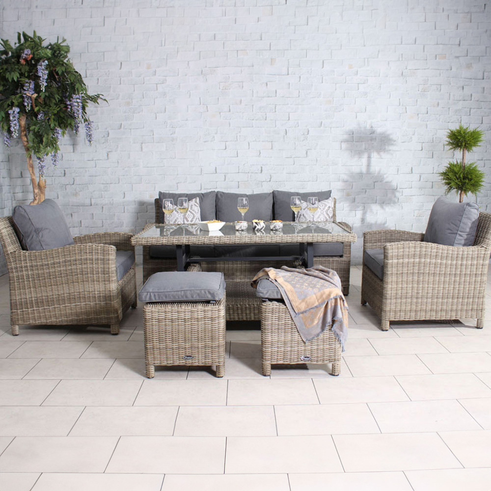 Royalcraft Wentworth Rattan Effect 7 Seater Sofa Dining Set Image 1