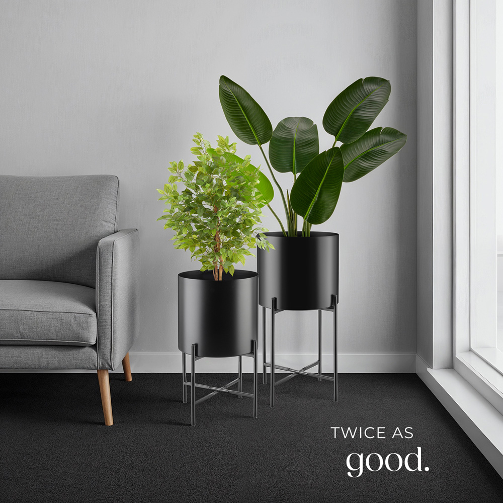 tectake Mine Black Powder-Coated Steel Plant Stand 2 Pack Image 8