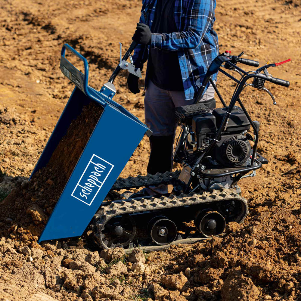 Scheppach DP4500 5.6HP Petrol Tracked Dumper with 115.8L Tipping Container Image 2