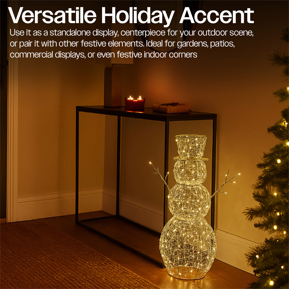 Xmas Haus Silver 330 Warm White LED Snowman 2ft Image 8
