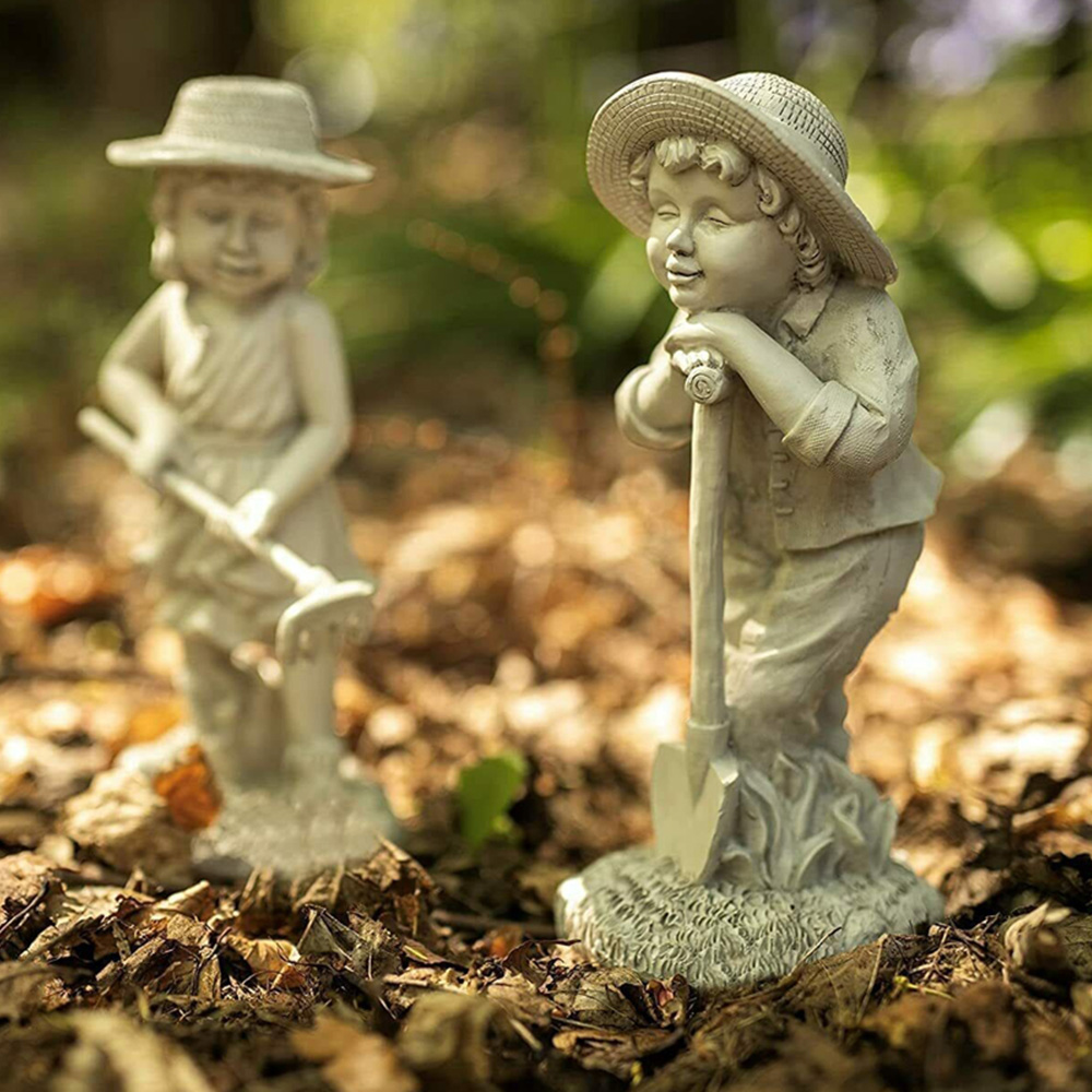 Marco Paul Resin Gardening Boy Girl Set Image 8