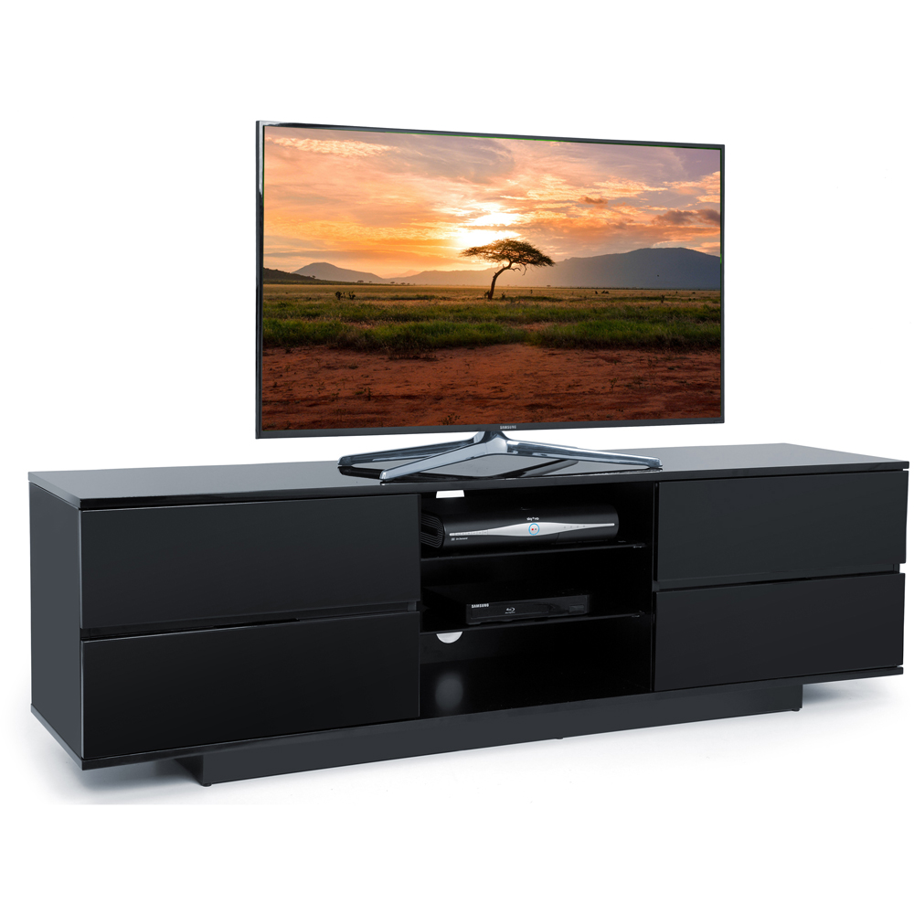 Centurion Supports Avitus 4 Drawer 3 Shelf Premium Gloss Black TV Unit Image 2