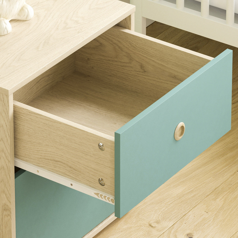 Junior Vida Neptune 2 Drawer Blue and Oak Bedside Table Image 4