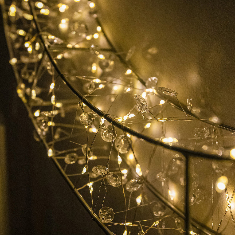 The Christmas Centre 280 Warm White LED Pre-Lit Silver Light-Up Bauble 50cm Image 4