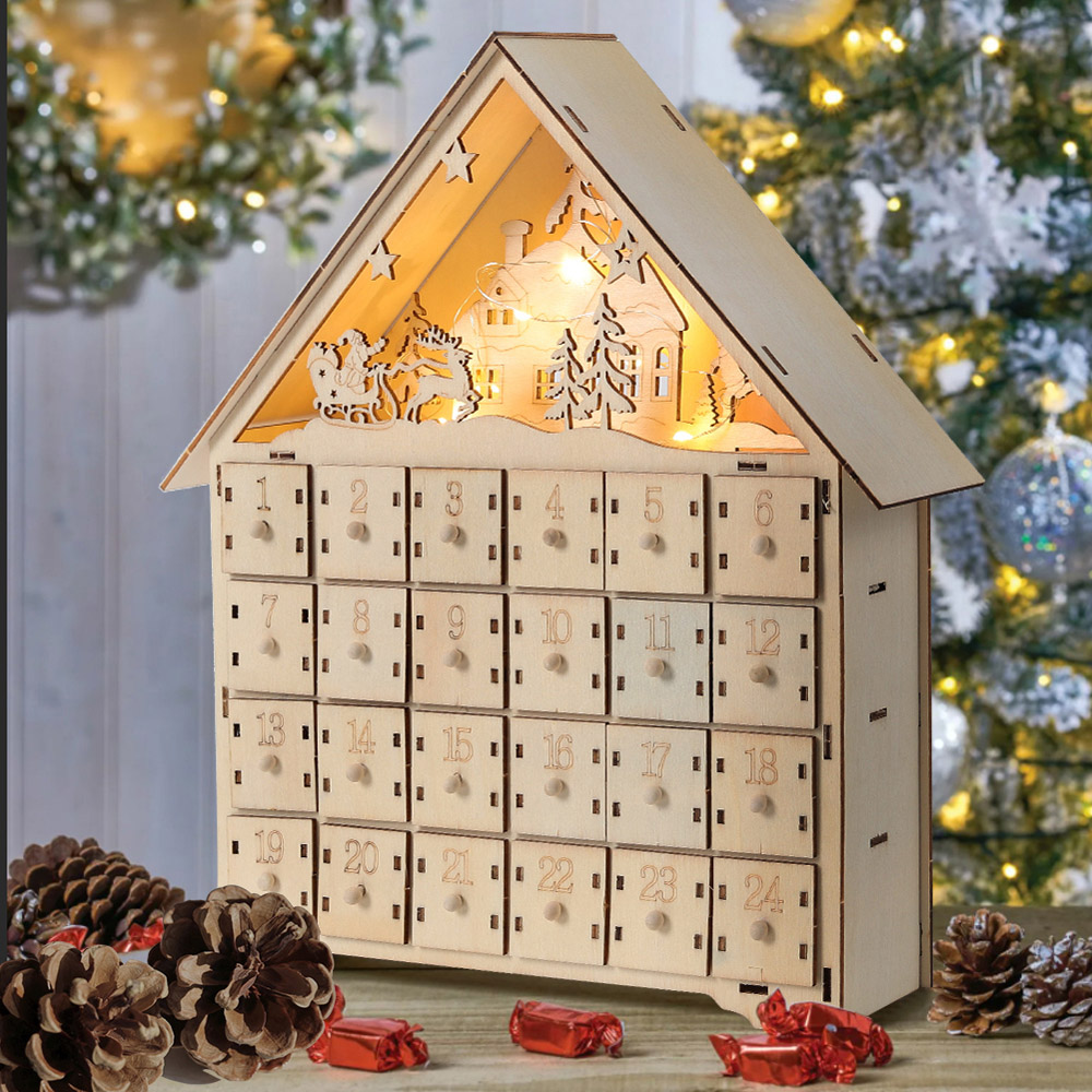 Living and Home Christmas DIY Deer Advent Calendar with Lights Image 8