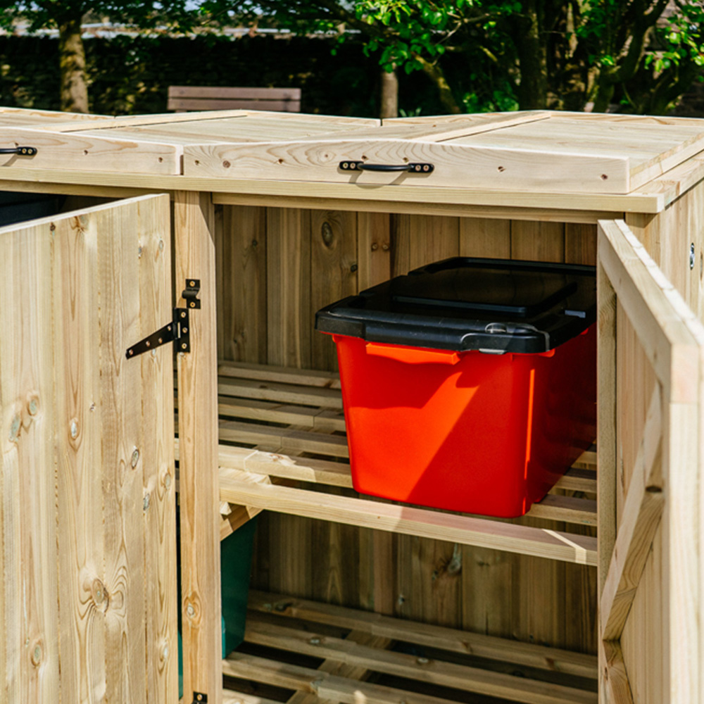The Garden Village Chatburn 2 Recycle Box 4 Wheelie Bin Shed Image 5