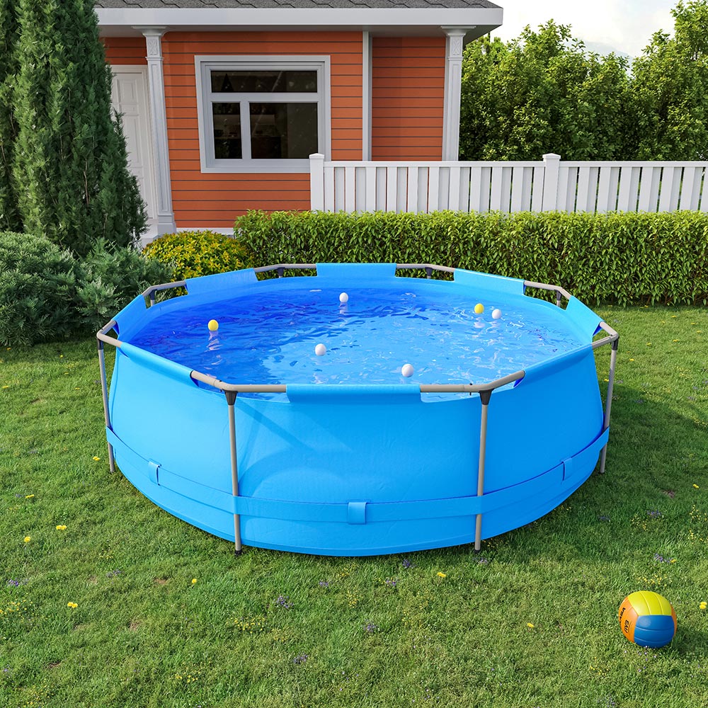 Living and Home Mini Round Metal Frame Above Ground Swimming Pool 300 x 300 x 76cm Image 2