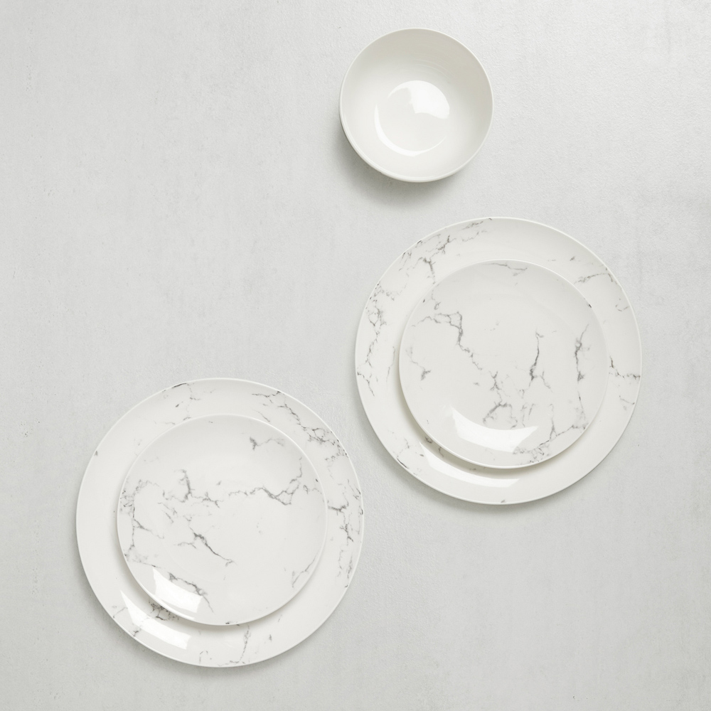Sabichi Marble White 12 Piece Dinner Set Image 3