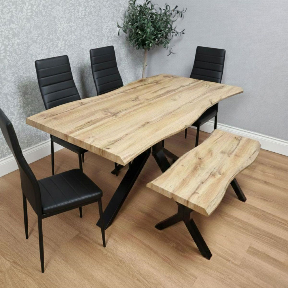 Kosy Koala 4 Seater Wooden Dining Set Black Image 2