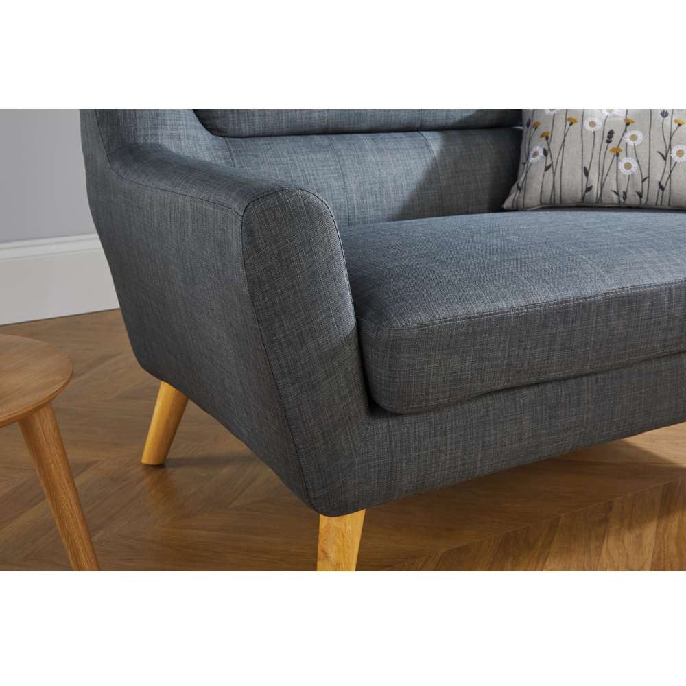Lambeth 2 Seater Grey Fabric Sofa Image 6