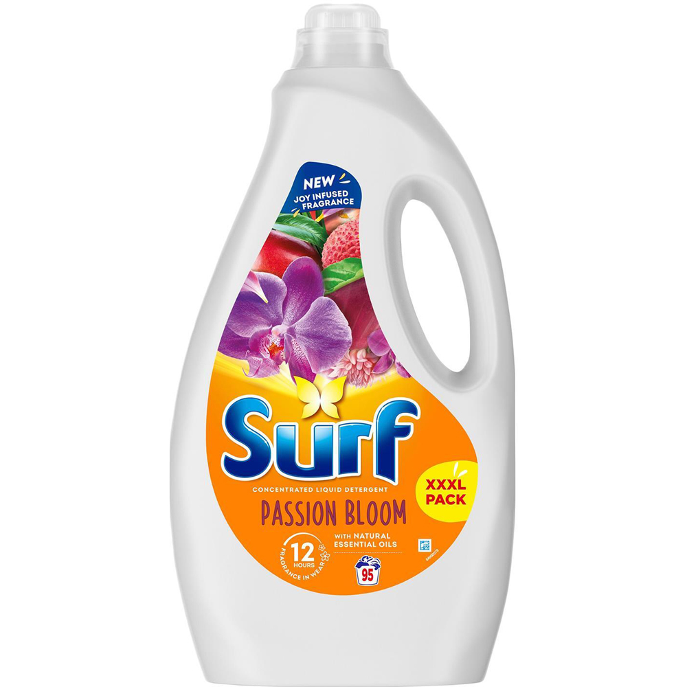 Surf Passion Bloom Concentrated Liquid Laundry Detergent XXXL 95 Washes 2.565L 4 Pack Image 2