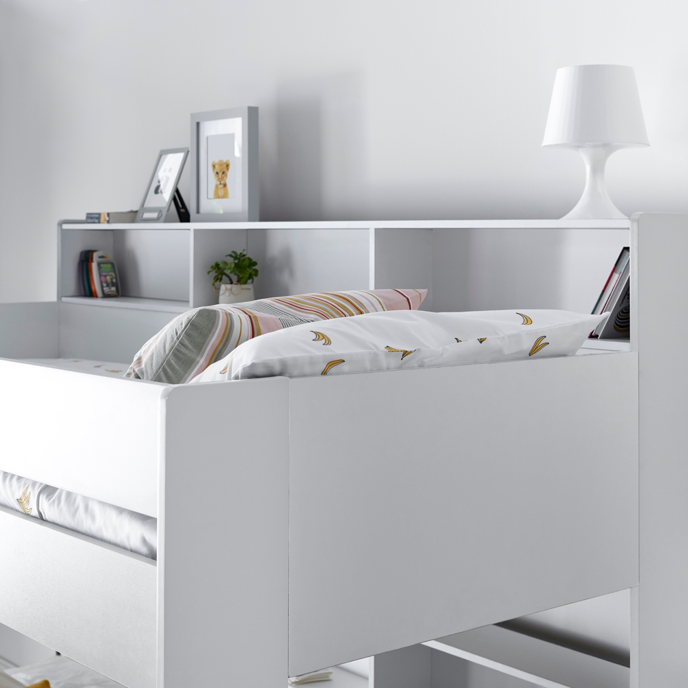 Bedmaster Oliver Triple Sleeper White Bunk Bed with Orthopaedic Mattresses Image 6