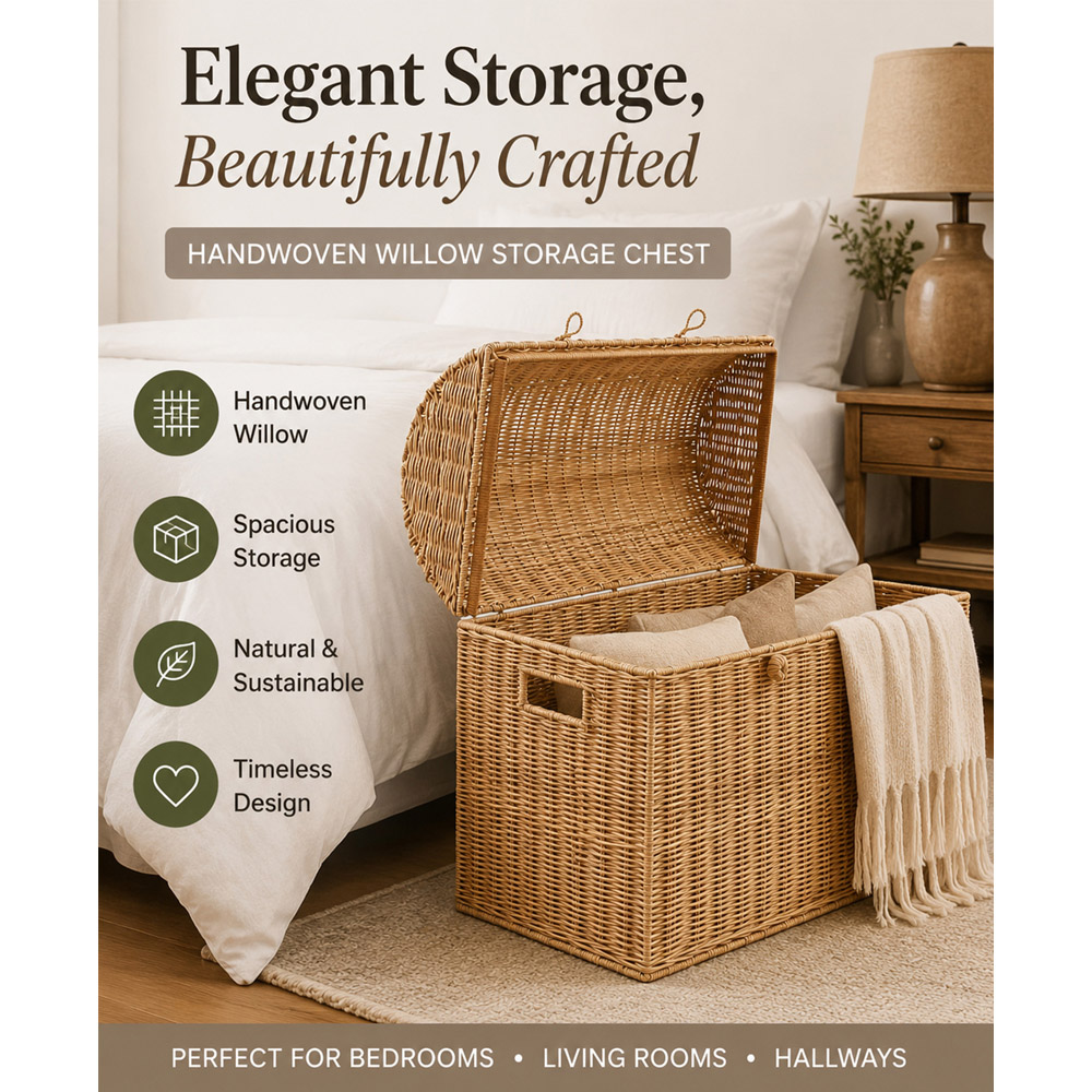 Home Republic Willow Rattan Woven Storage Chest Image 6