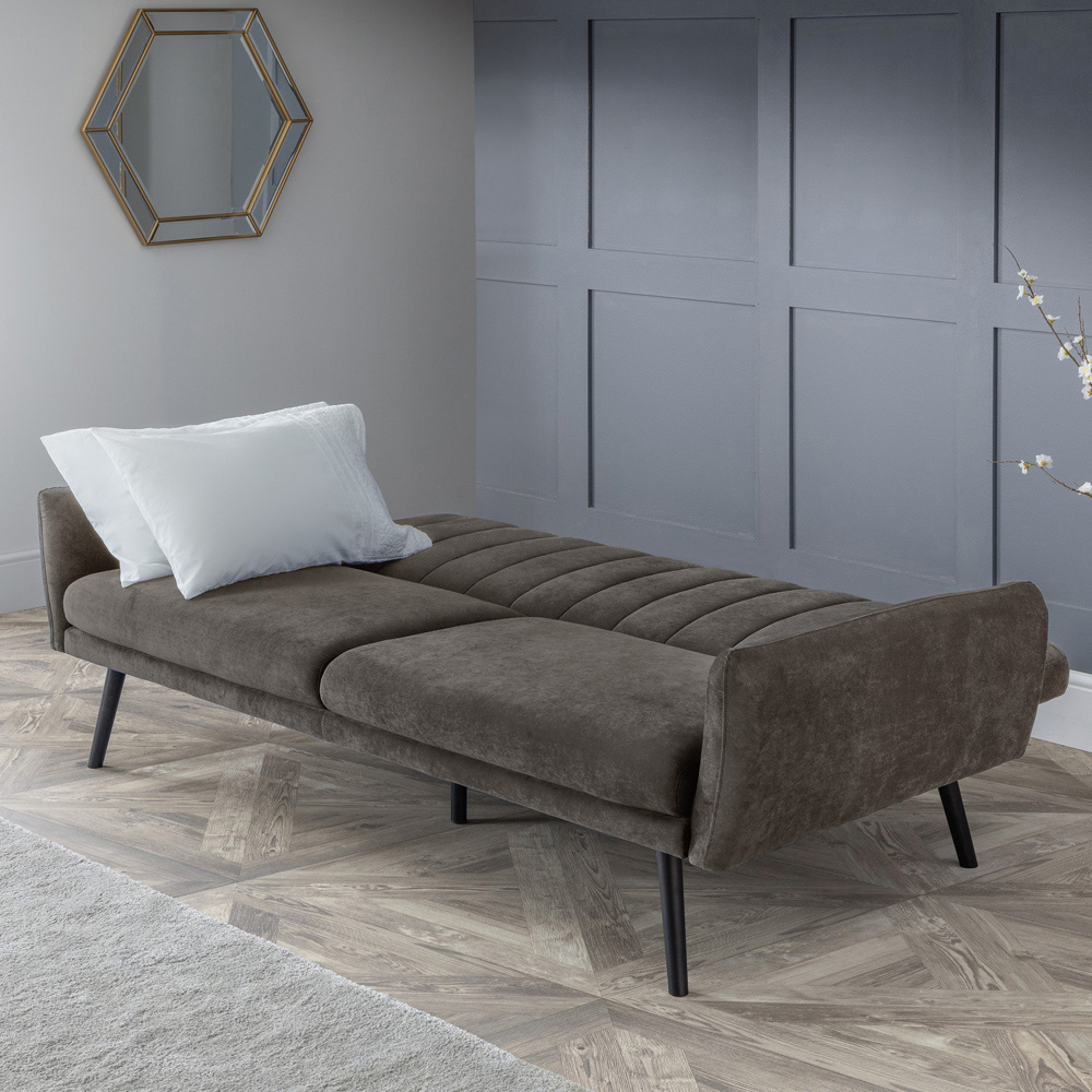 Julian Bowen Afina 2 Seater Grey Velvet Sofa Bed Image 8