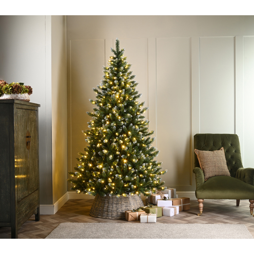 Festive Warm White Pre-Lit Frosted Yosemite Pine Artificial Christmas Tree with Stand 5.9ft Image 2