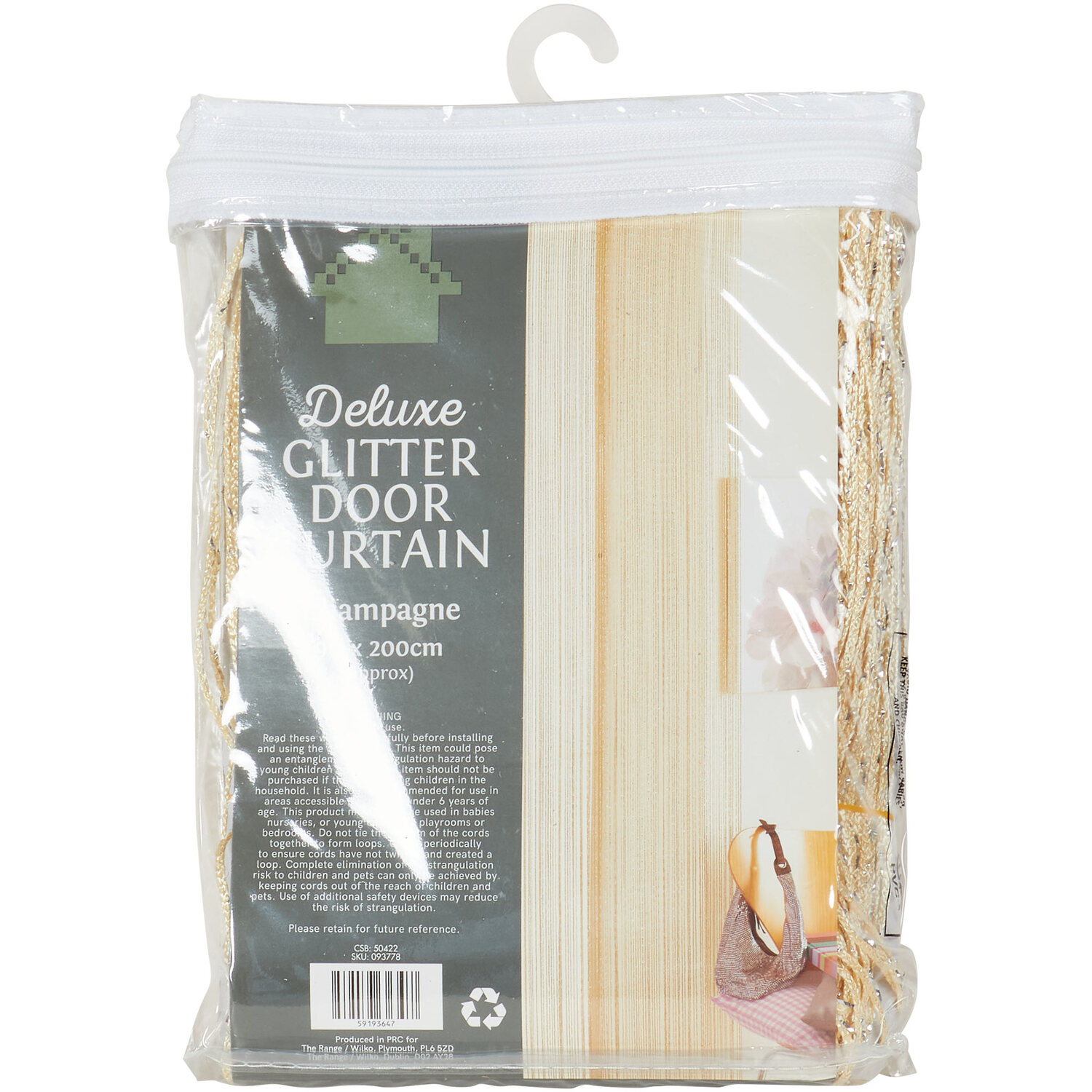 Deluxe Glitter Door Curtain Champagne Image 1