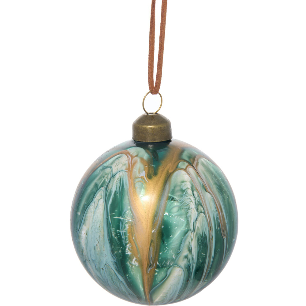 Emerald Petrol Effect Bauble - Green Image 3