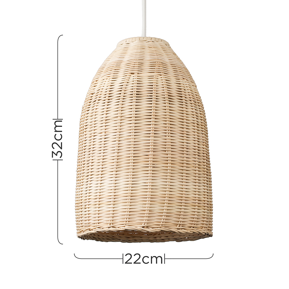ValueLights Chianti Natural Rattan Wicker Pendant Shade Image 9