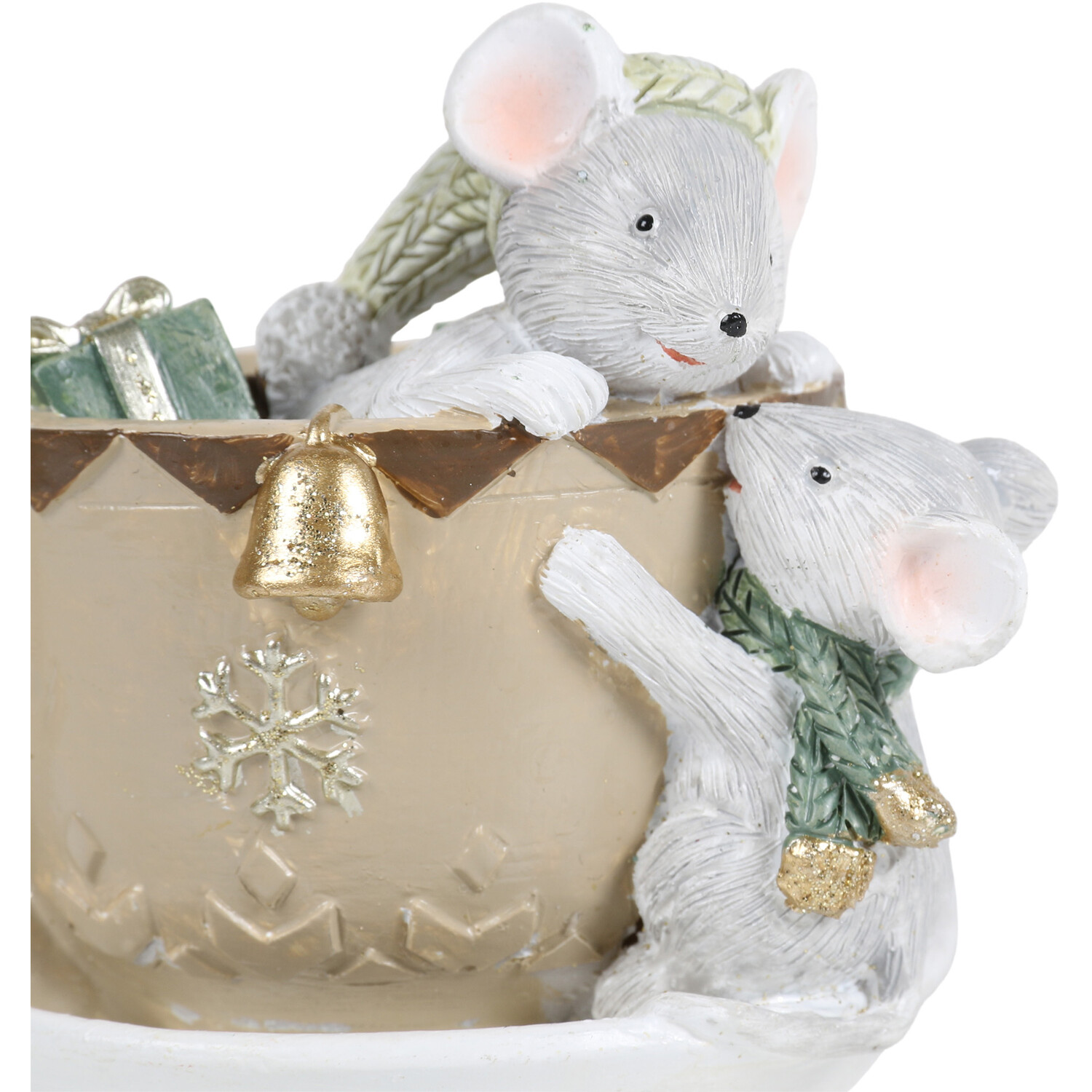 Teacup Mice Ornament - Beige Image 3
