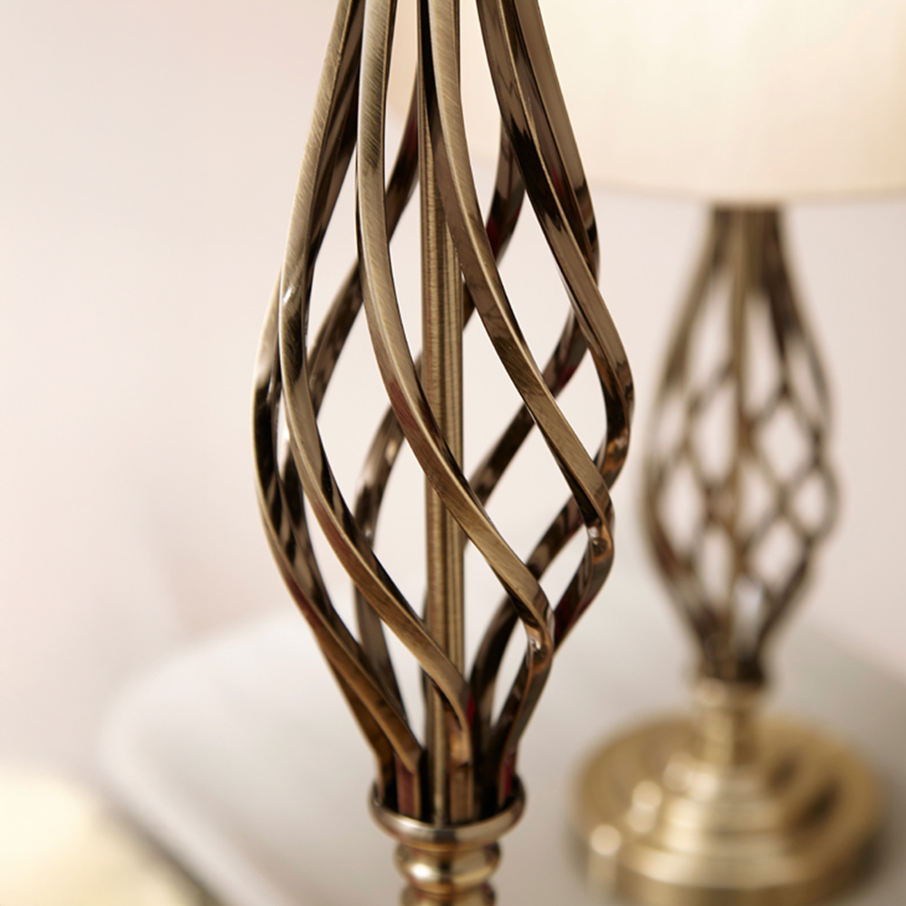 Pacific Lifestyle Jenna Antique Brass Metal Twist Floor Lamp Image 3
