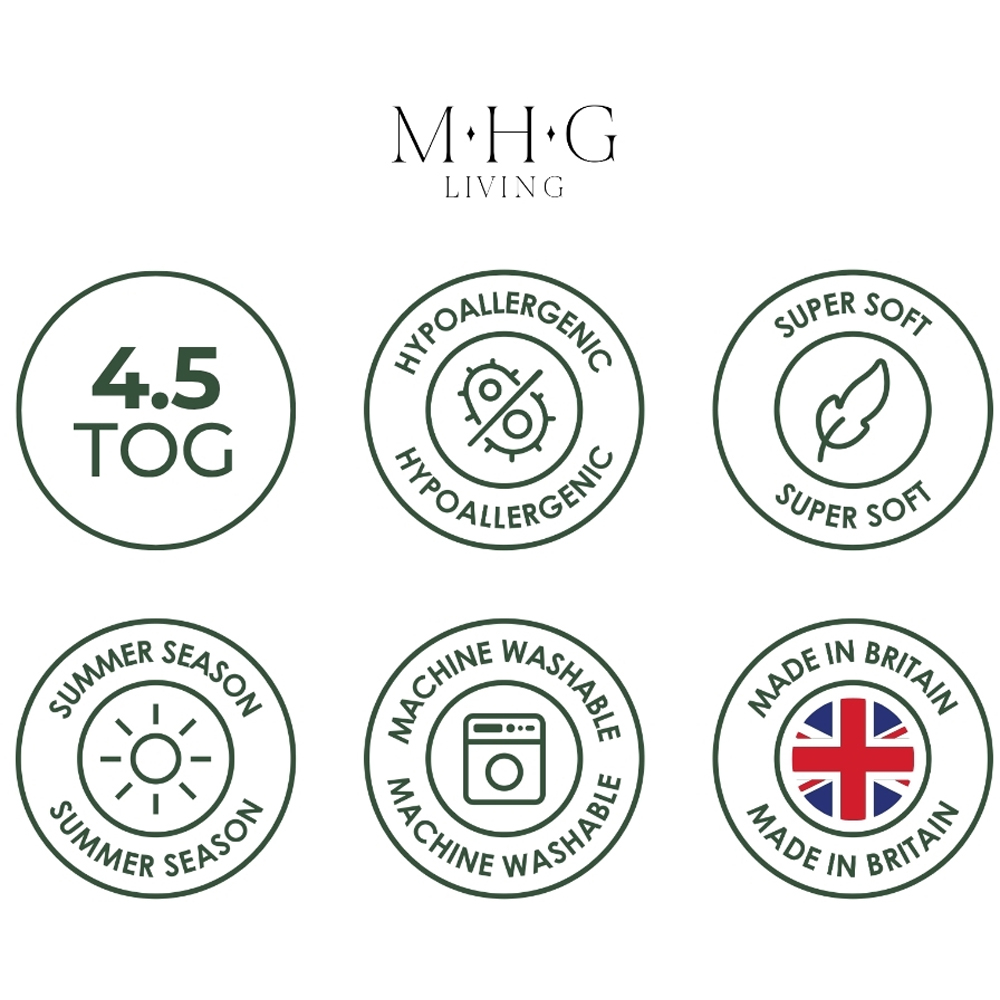 MHG Living Double White Spring Summer Hollowfibre Duvet 4.5 Tog Image 8