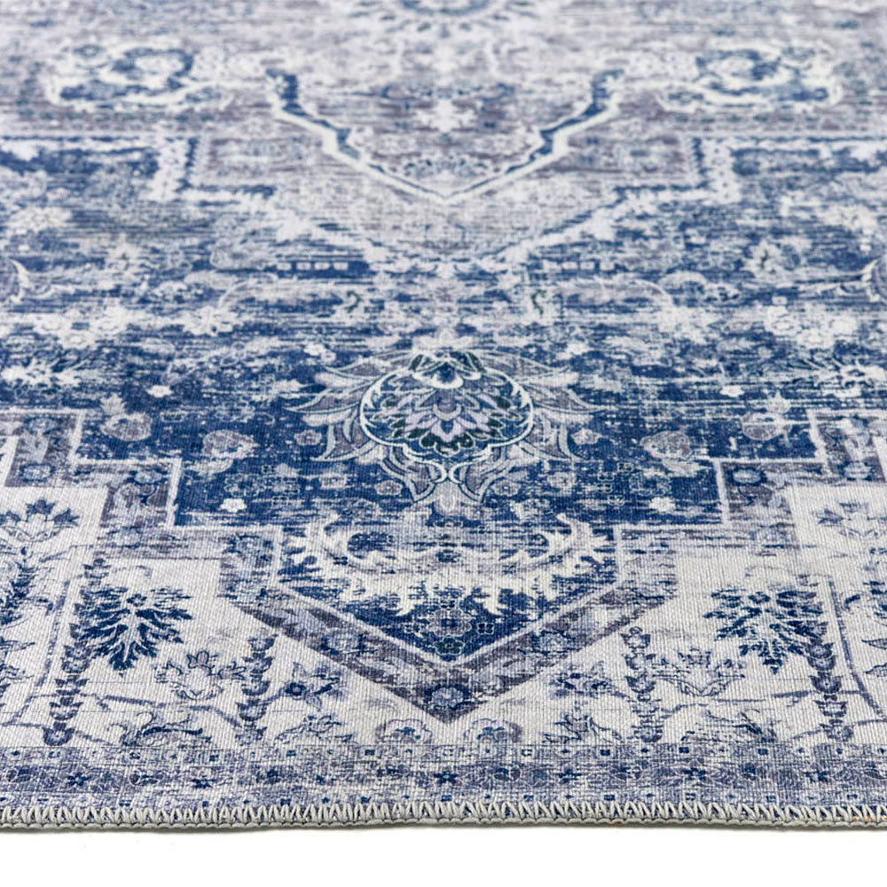 Origins My Washable Blue and Off White Garda Rug 67 x 200cm Image 3