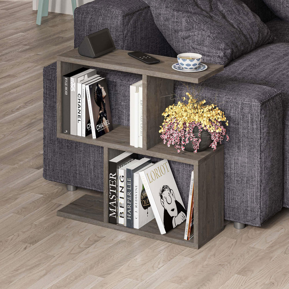 Decortie Homemania 4 Shelf Dark Coffee Wooden Side Table Image 4