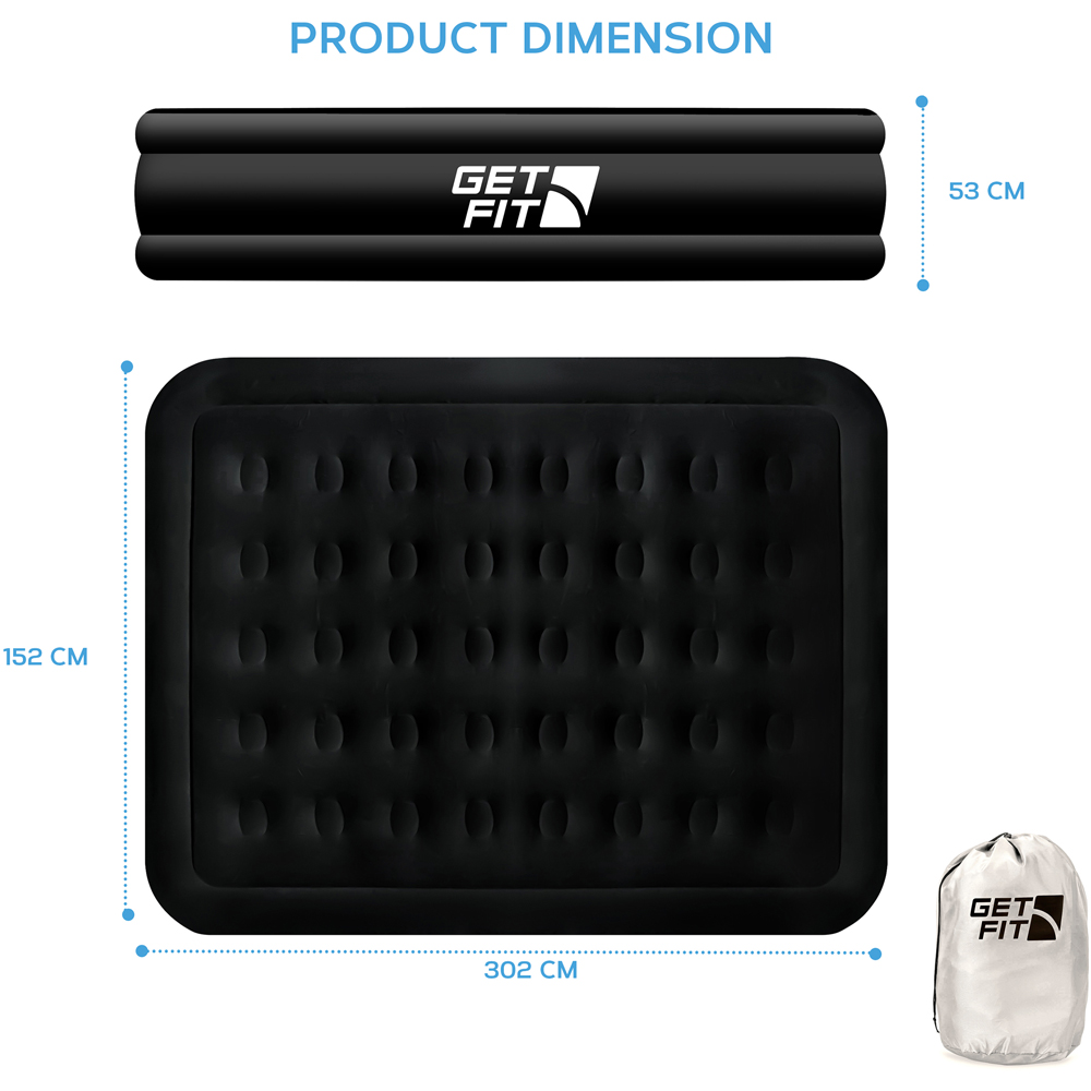 Get Fit Black Mono King Size Inflatable Air Bed with Built-in Electric Pump Image 8